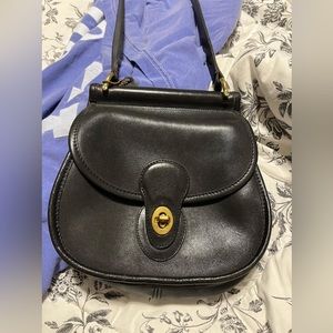 RARE COACH Vintage POST POUCH Crossbody Bag 9906 Black Glovetanned Leather